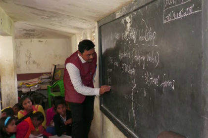 Lecturer teaches free English in govt schools to underprivileged students