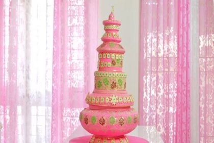 Traditional wear manifests in edible form with Banarasi Saree-themed cake