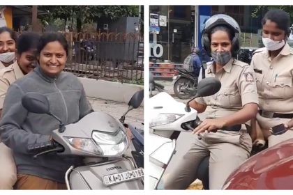 Women constables ride triples on scooter without helmets in viral video