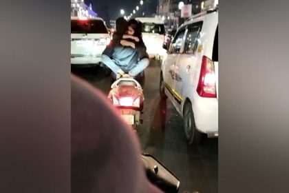 Viral Video shows duo hugging while riding 2-wheeler in Hazratganj