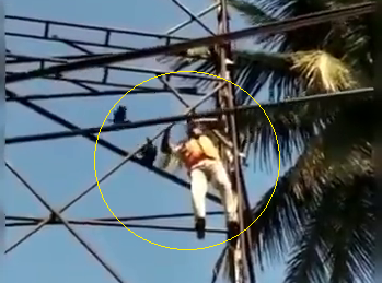 Head constable rescues crow caught in kite string atop billboard in Rajajinagar