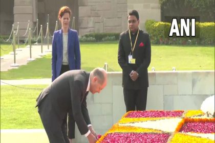 German Chancellor Olaf Scholz lays wreath at Gandhi memorial in Rajghat