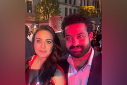 Check out this image of Jr NTR with Preity Zinta from pre-Oscars event
