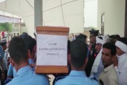 Last rites of IAF officer Rajendra Godara ,who perished in accident, performed