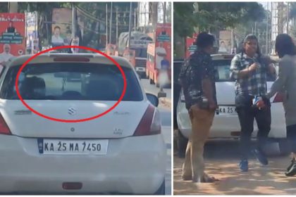 Two women engage in fisticuffs on the road in Dharwad, video goes viral