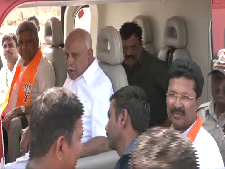 BSY's chopper has trouble landing in Jewargi as plastic waste rises to the air