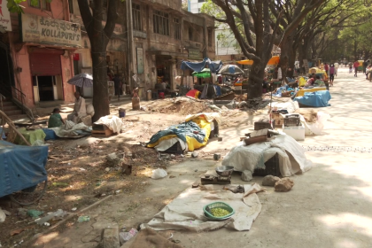 Never-ending white topping work in Gandhi Bazaar leaves vendors high and dry