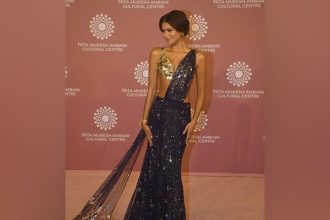 Zendaya looks gorgeous in blue saree, greets paps with Namaste at NMACC