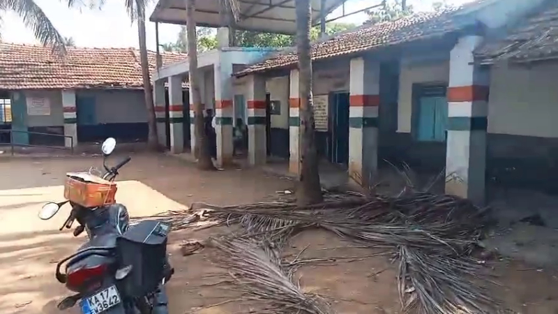 Miscreants break into govt school in Channagiri village, damage furniture
