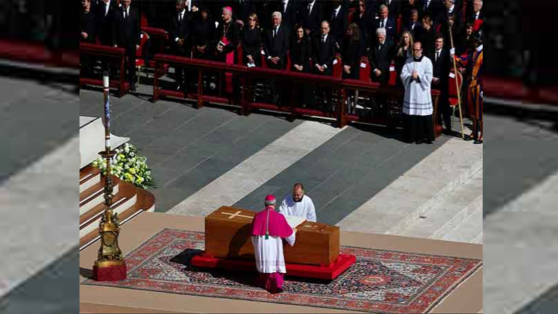 Pope Francis’ funeral concludes at St Peter’s Basilica, his coffin moves out of Vatican